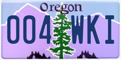 OR license plate 004WKI