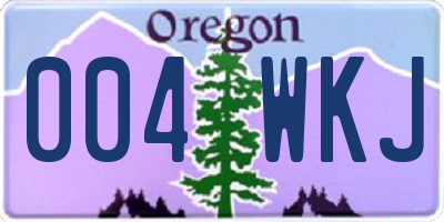 OR license plate 004WKJ
