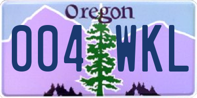 OR license plate 004WKL