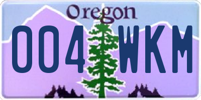 OR license plate 004WKM