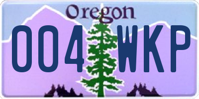 OR license plate 004WKP