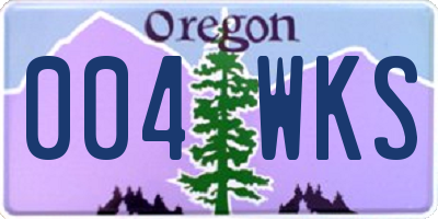OR license plate 004WKS
