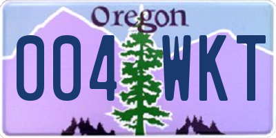 OR license plate 004WKT