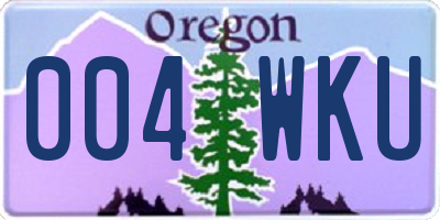 OR license plate 004WKU