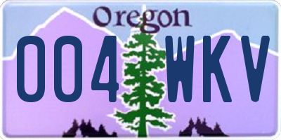 OR license plate 004WKV