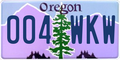 OR license plate 004WKW