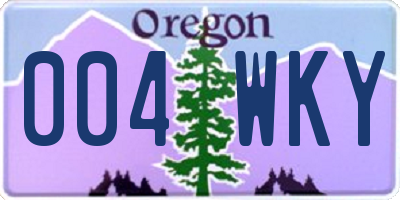 OR license plate 004WKY