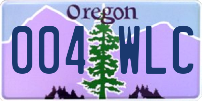 OR license plate 004WLC