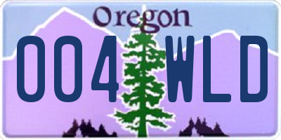 OR license plate 004WLD