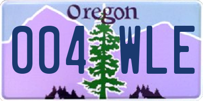 OR license plate 004WLE