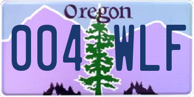 OR license plate 004WLF