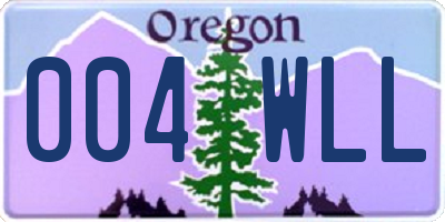 OR license plate 004WLL