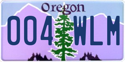 OR license plate 004WLM