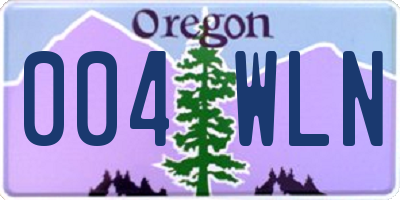 OR license plate 004WLN