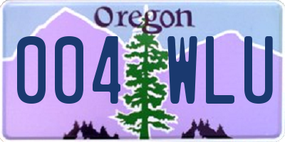 OR license plate 004WLU