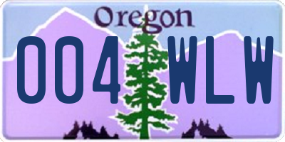 OR license plate 004WLW