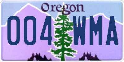 OR license plate 004WMA