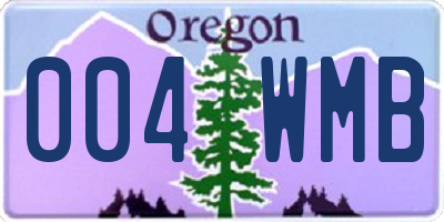OR license plate 004WMB