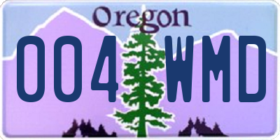 OR license plate 004WMD