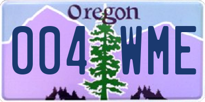 OR license plate 004WME