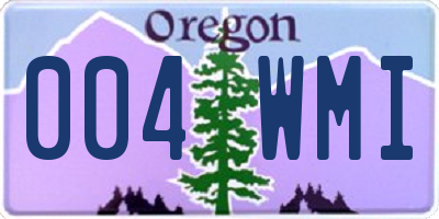 OR license plate 004WMI
