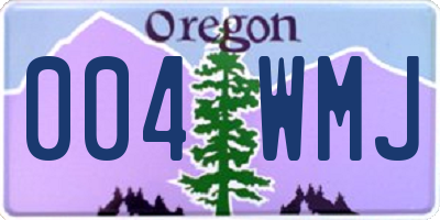 OR license plate 004WMJ