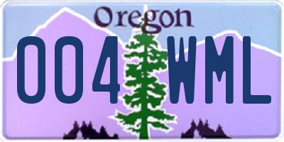 OR license plate 004WML