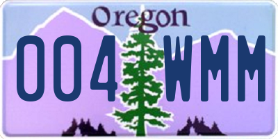 OR license plate 004WMM