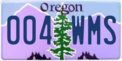 OR license plate 004WMS