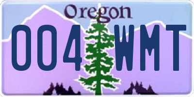 OR license plate 004WMT