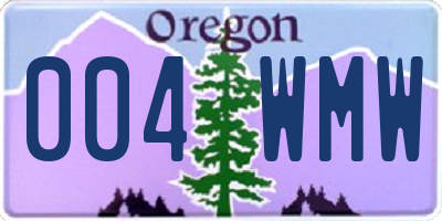 OR license plate 004WMW