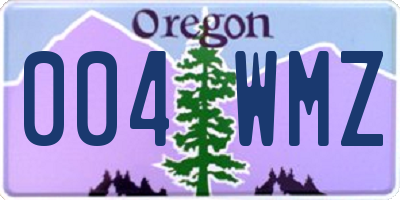OR license plate 004WMZ