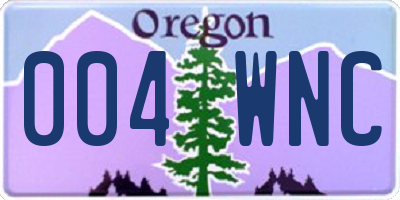 OR license plate 004WNC