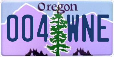 OR license plate 004WNE