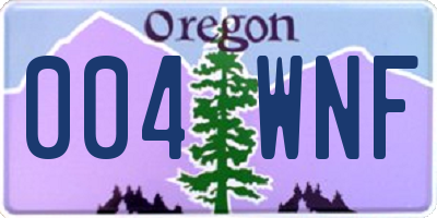 OR license plate 004WNF