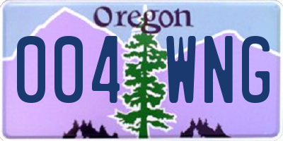 OR license plate 004WNG