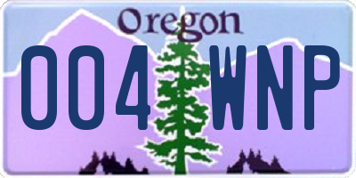 OR license plate 004WNP