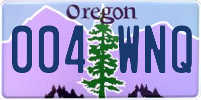 OR license plate 004WNQ