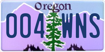 OR license plate 004WNS