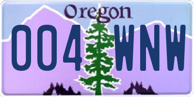 OR license plate 004WNW