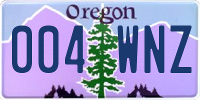 OR license plate 004WNZ