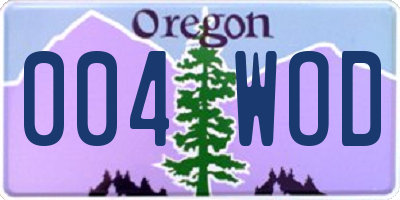 OR license plate 004WOD