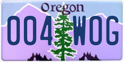 OR license plate 004WOG