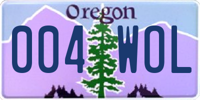 OR license plate 004WOL