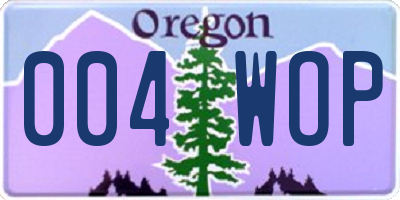 OR license plate 004WOP