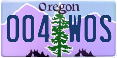 OR license plate 004WOS
