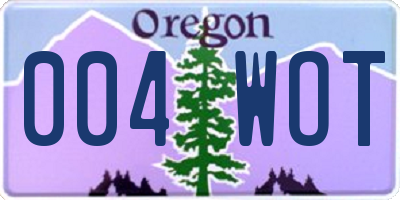 OR license plate 004WOT