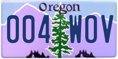 OR license plate 004WOV