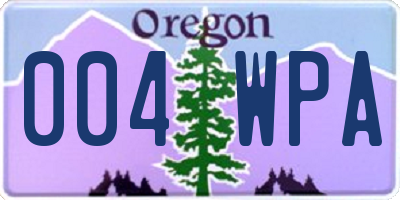OR license plate 004WPA