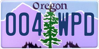 OR license plate 004WPD